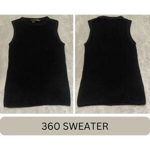 360 Sweater Alpaca Wool Blend Sleeveless Solid Black Top 27220